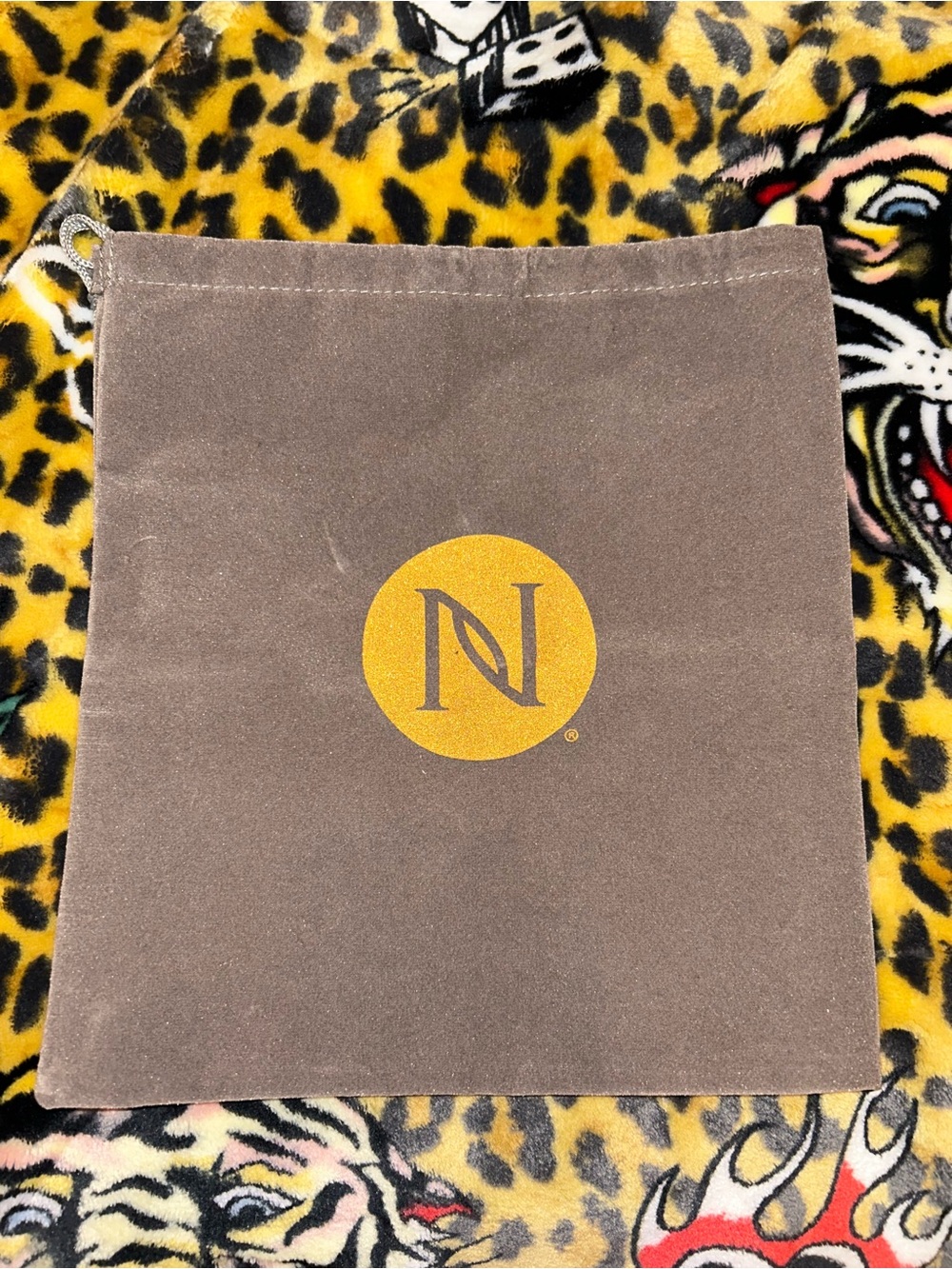 Neora skin care brand Brown Suede Drawstring Pouch